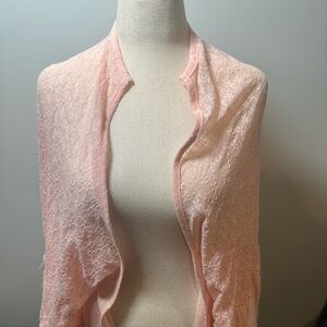 POL Pink Floral Lace Cardigan Kimono Shrug